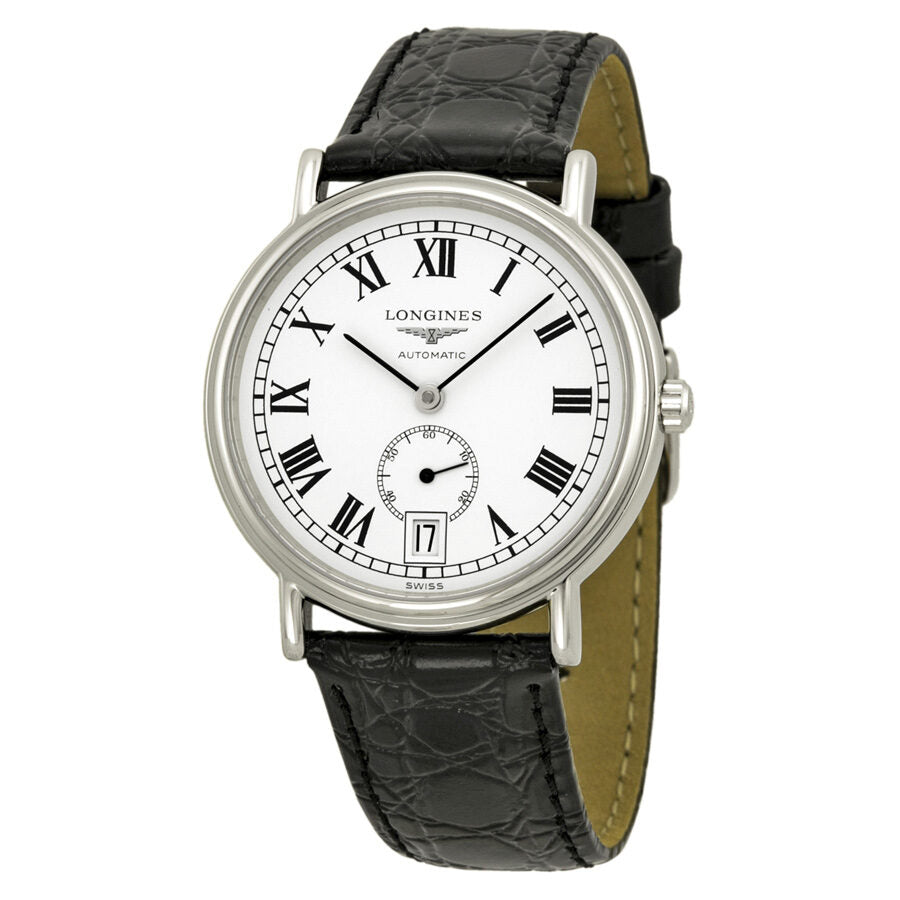 Longines La Grand Classic Presence White Dial Black Leather Watch