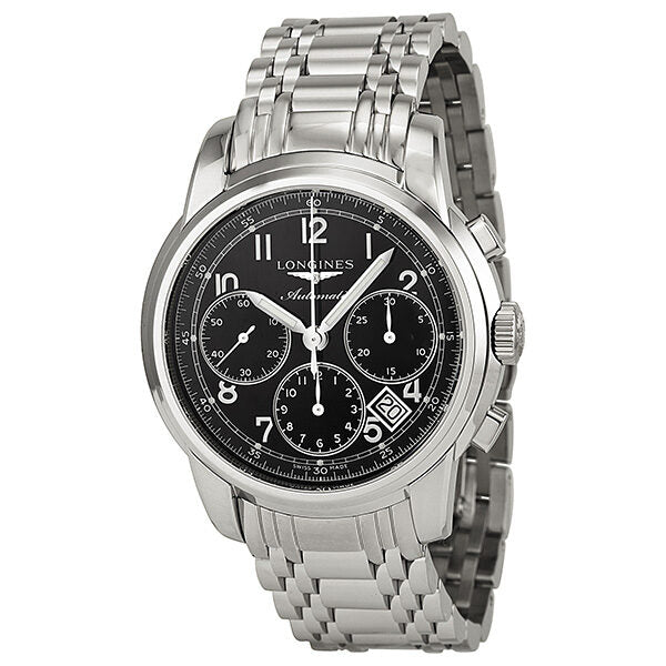 Longines Saint Imier Chronograph Black Dial Stainless Steel Men s