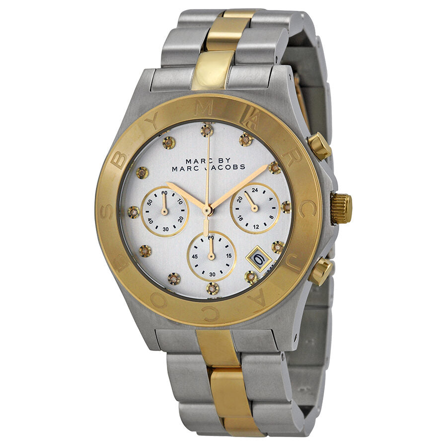 Marc by Marc Jacobs Chronograph Silver Dial Two-tone Ladies Watch MBM3177 - Watches of America