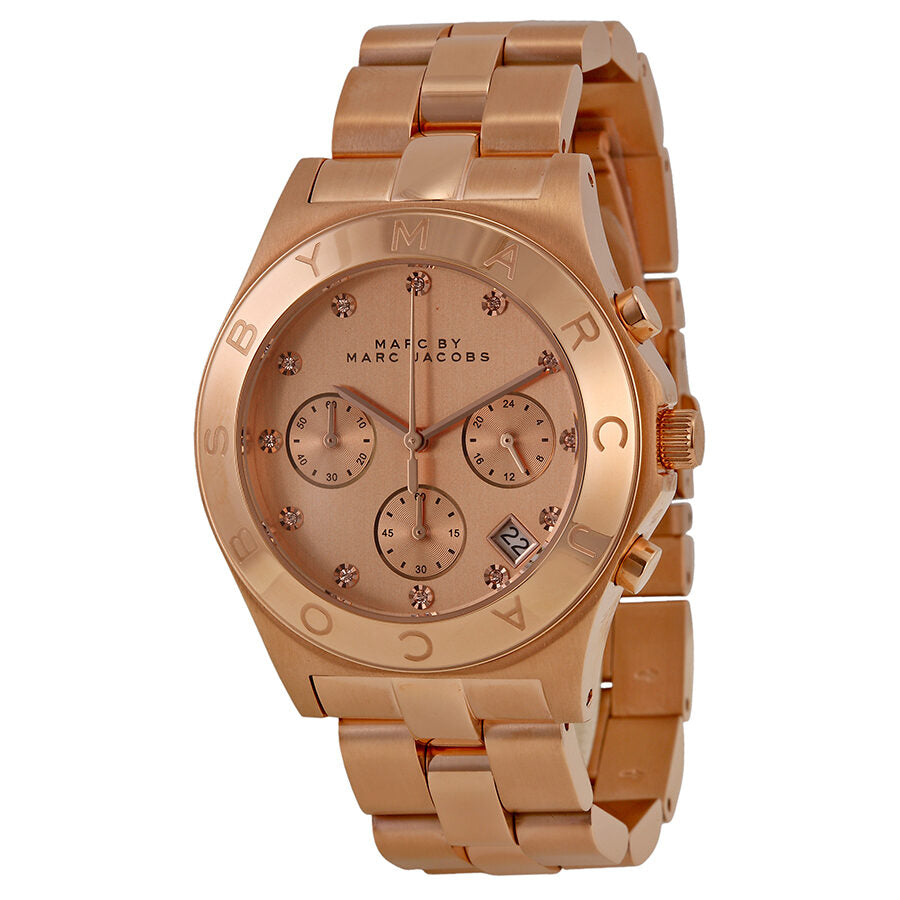 Marc By Marc Jacobs Blade Chronograph Rose Dial Ladies Watch 