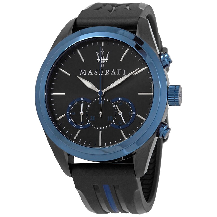 Ontleden Absorberen Score Maserati Traguardo Chronograph Black/Blue Dial Men's Watch R8871612006 –  Watches of America