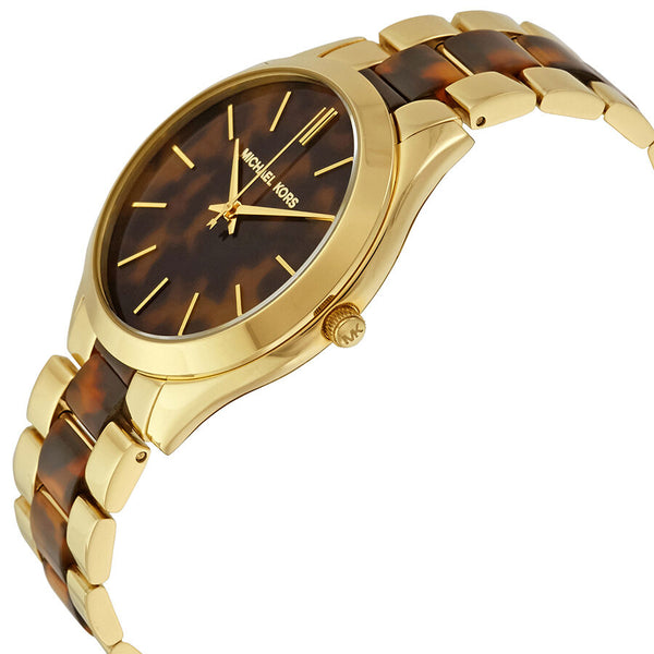 Michael Kors Slim Runway Tortoise-shell Dial Ladies Watch MK4284 - Watches of America #2