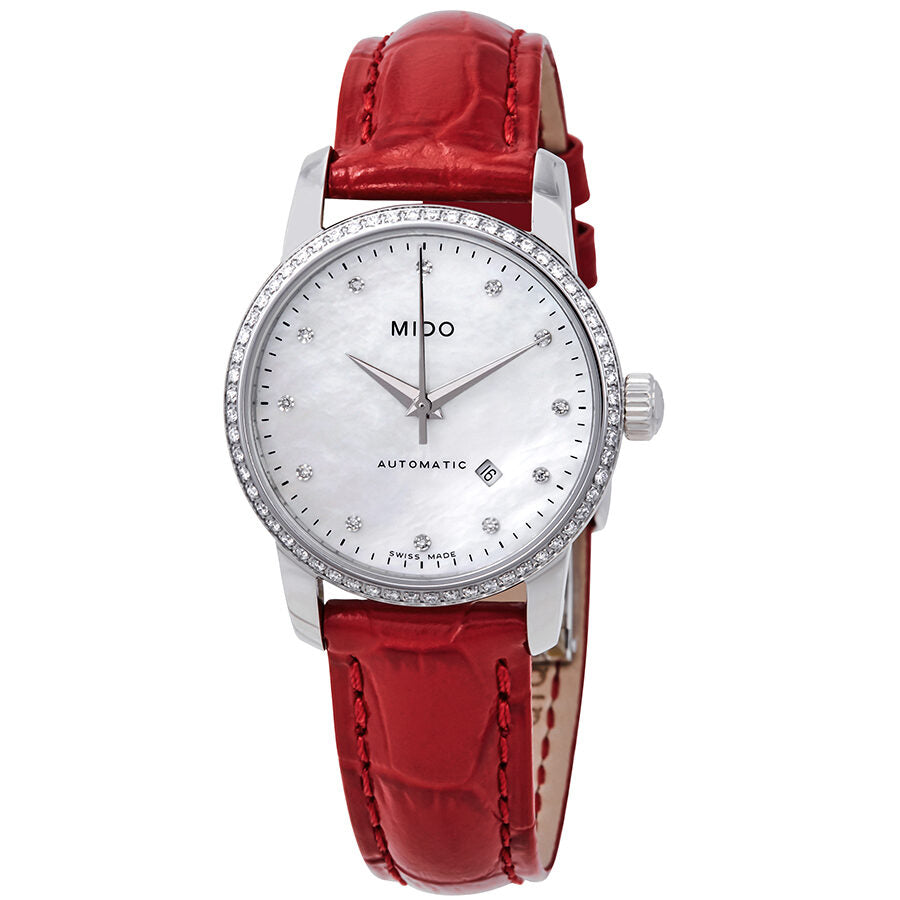Mido Baroncelli Automatic Mother of Pearl Diamond Dial Ladies  