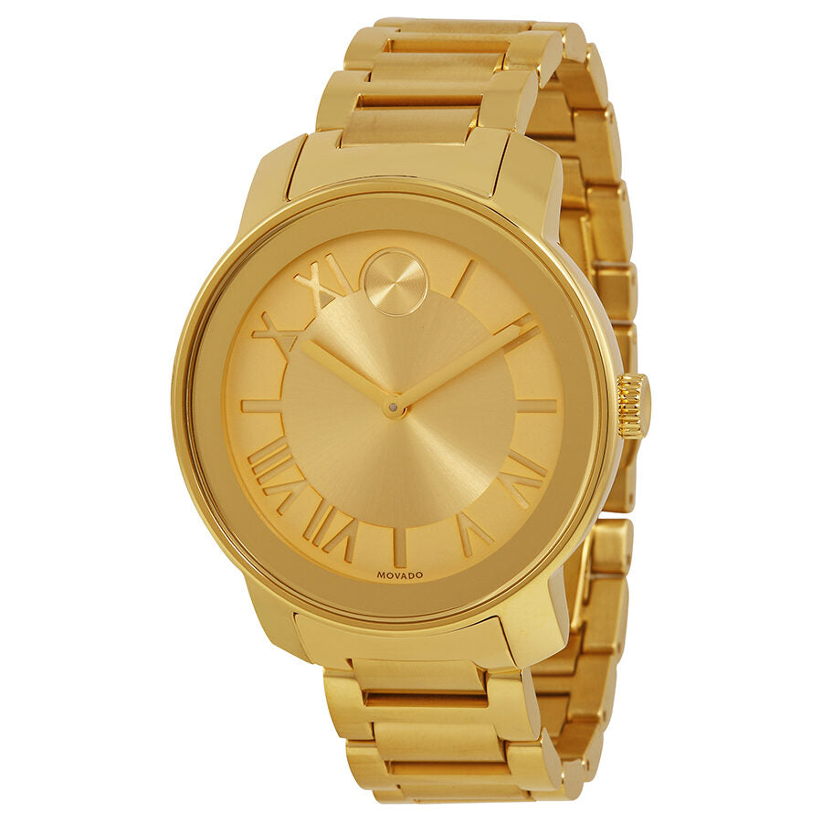 Movado Bold Champagne Dial Oro Amarillo Ion-plateado Reloj Unisex