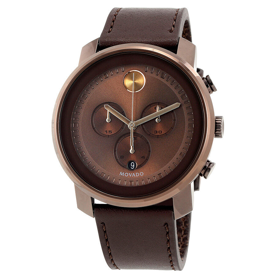 Movado men's leather strap clearance watches