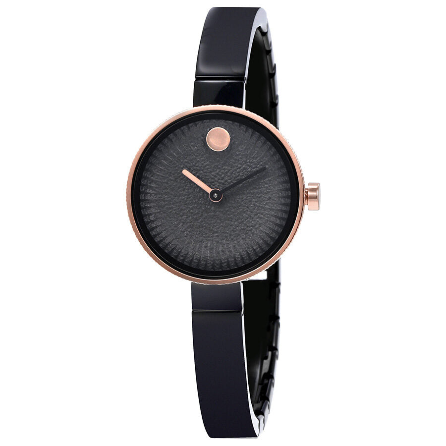 Movado Edge Black Lava Textured Dial Ladies Watch 3680025 Watches of America