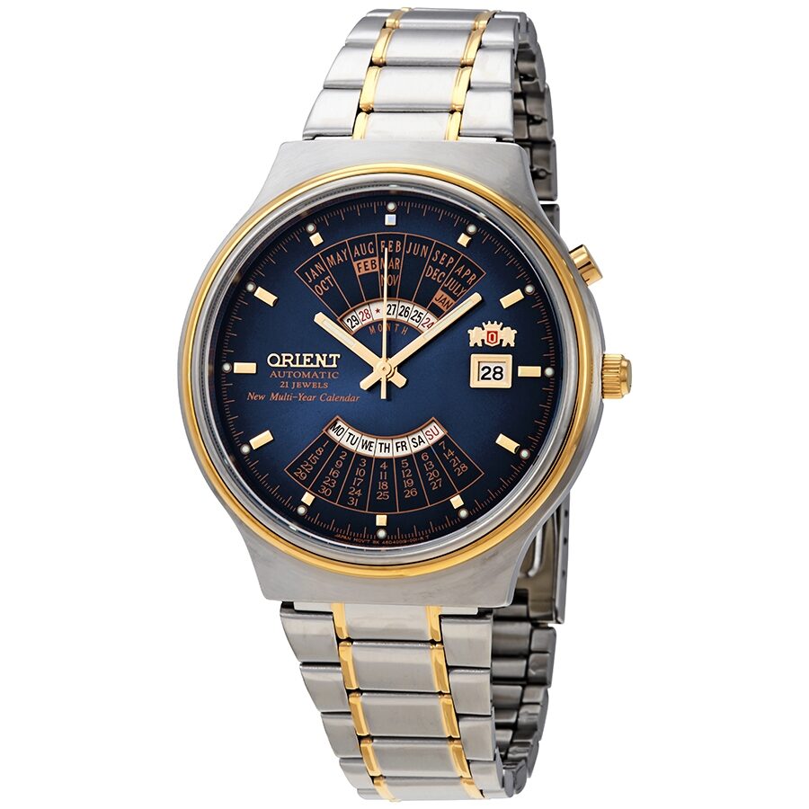 Orient Perpetual Calendar World Time Automatic Blue Dial Men's
