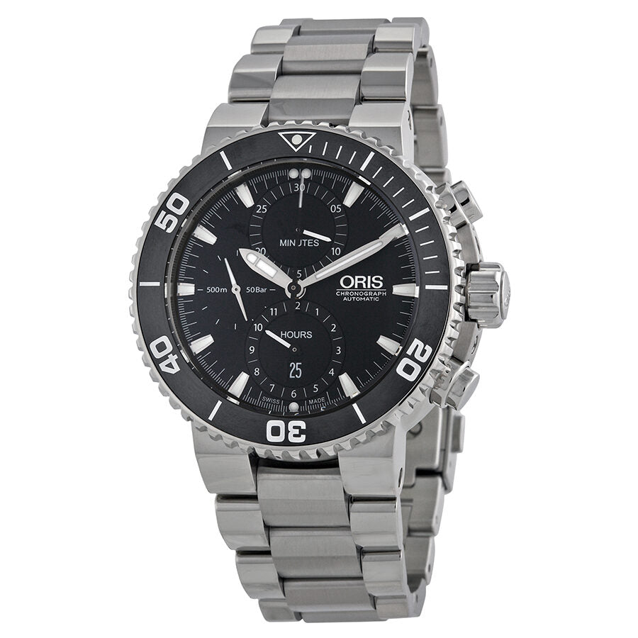 Oris aquis chronograph black discount