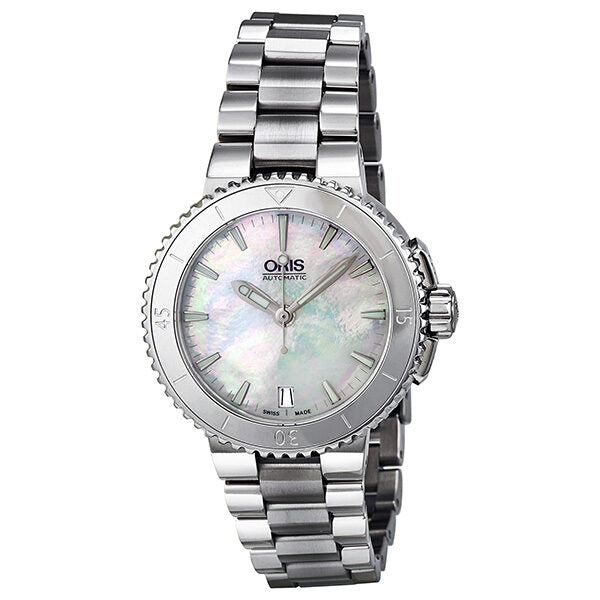 Oris Aquis Date Automatic Mother of Pearl Dial Ladies Watch 733