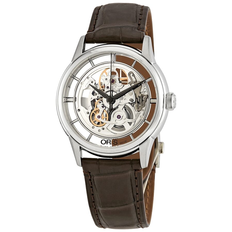 Oris Artelier Translucent Silver Skeleton Dial Automatic Men s