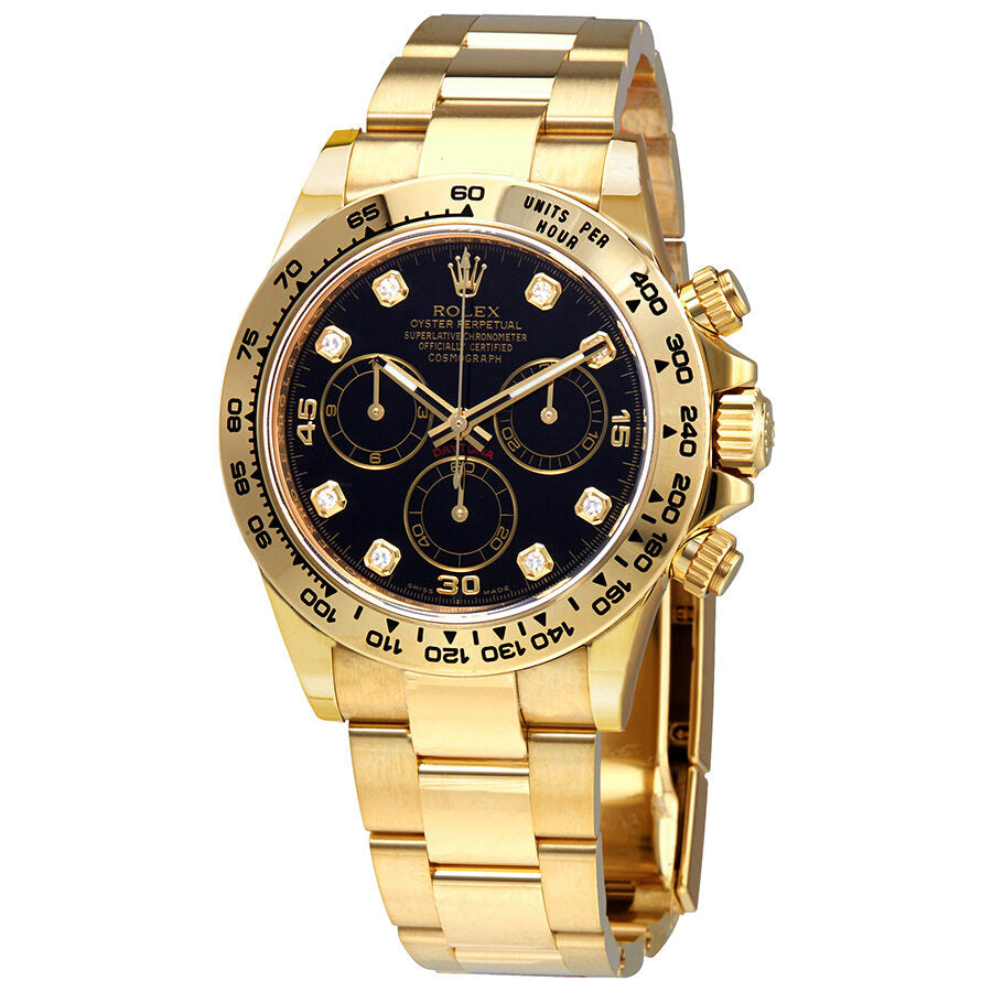Rolex Cosmograph Daytona Diamond Dial Men's 18kt Yellow Gold Oyster Watch 116508BKDO – Watches of America