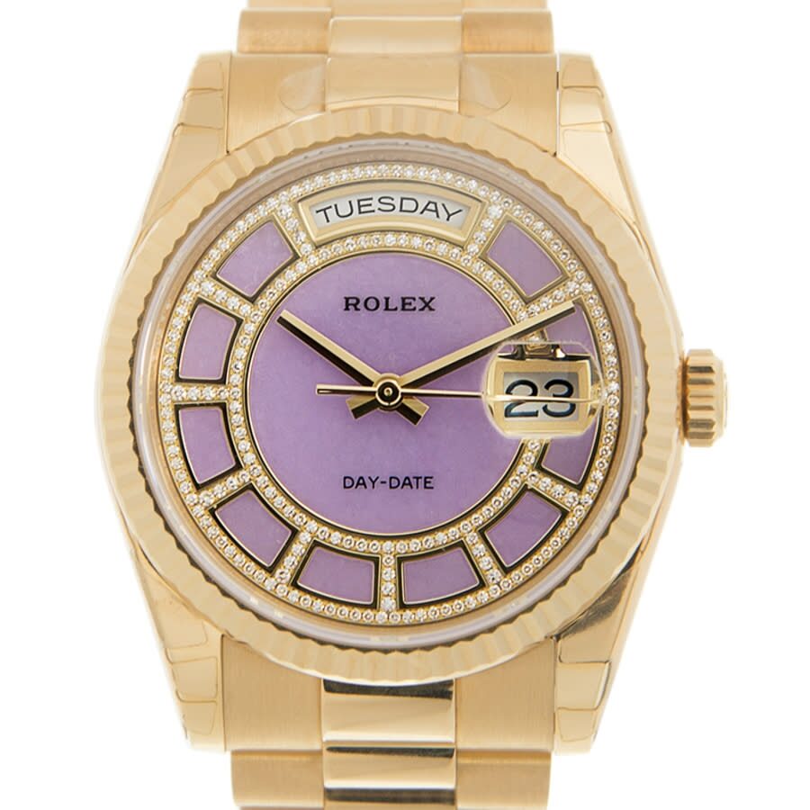 Rolex Day Date Diamond Purple Dial Ladies Watch 118238 LDP