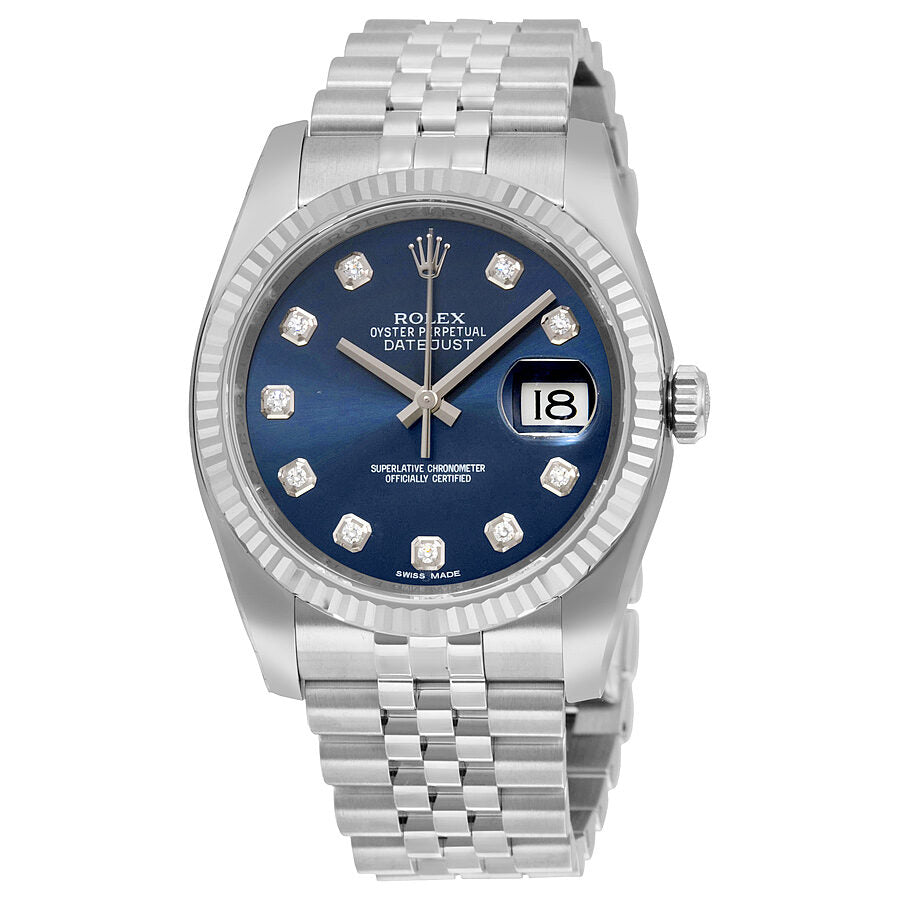 Rolex Oyster Perpetual 36 mm Blue Dial Stainless Steel Jubilee