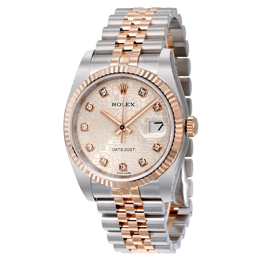 Rolex Oyster Perpetual Datejust 36 Silver Dial Stainless Steel and 18K  Everose Gold Jubilee Bracelet Automatic Men's Watch 116231SJDJ