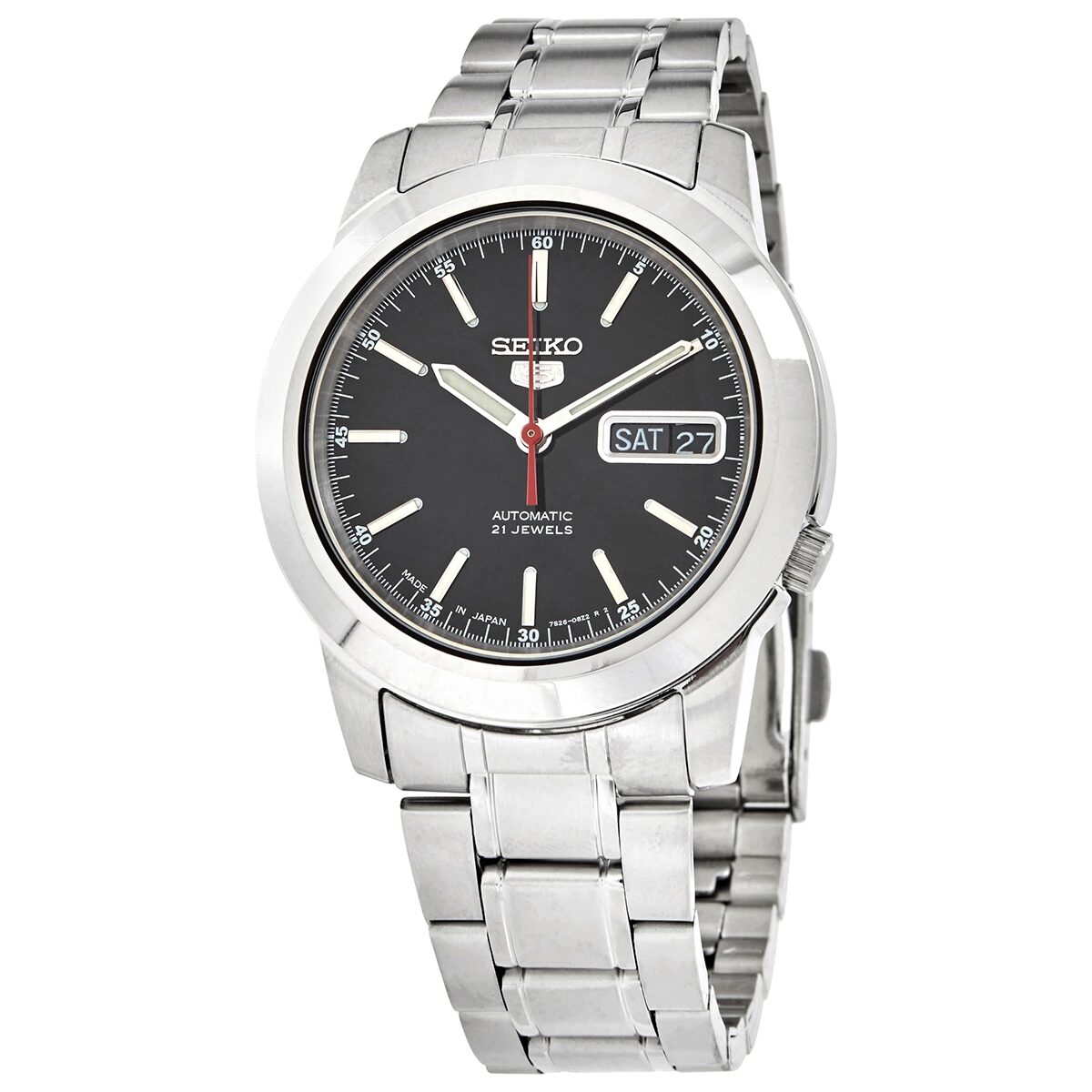 Seiko 5 Automatic Black Dial Men's Watch #SNKE53J1 - Watches of America