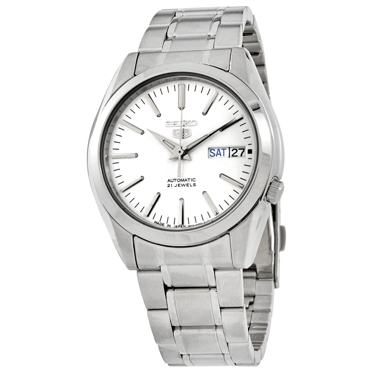 White Dial Seiko Stainless Seiko Sports Automatic White Dial Men's
