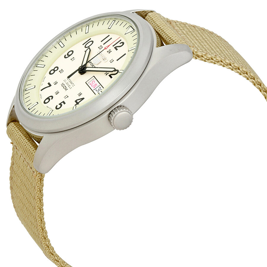 Seiko 5 Automatic Beige Dial Men's Watch #SNZG07J1 - Watches of America #2