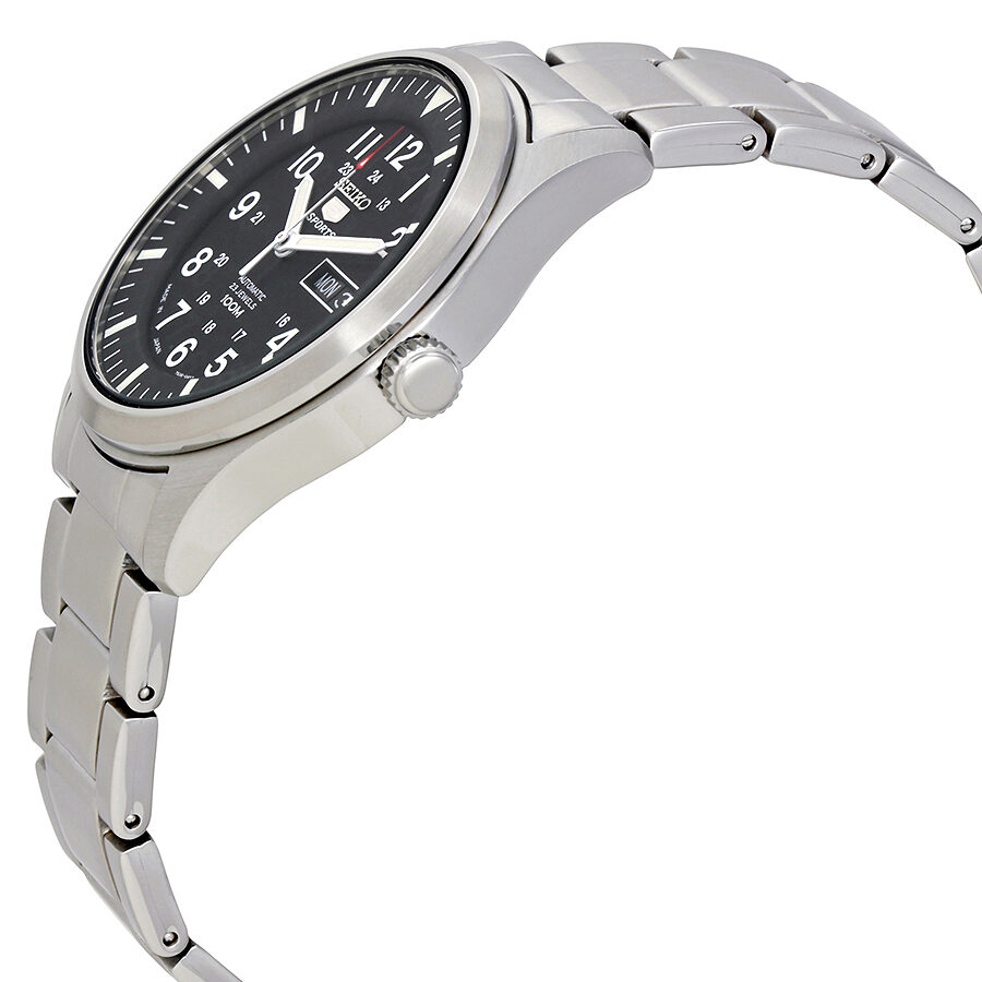 Seiko 5 Black Dial Stainless Steel Men's Watch #SNZG13J1 - Watches of America #2