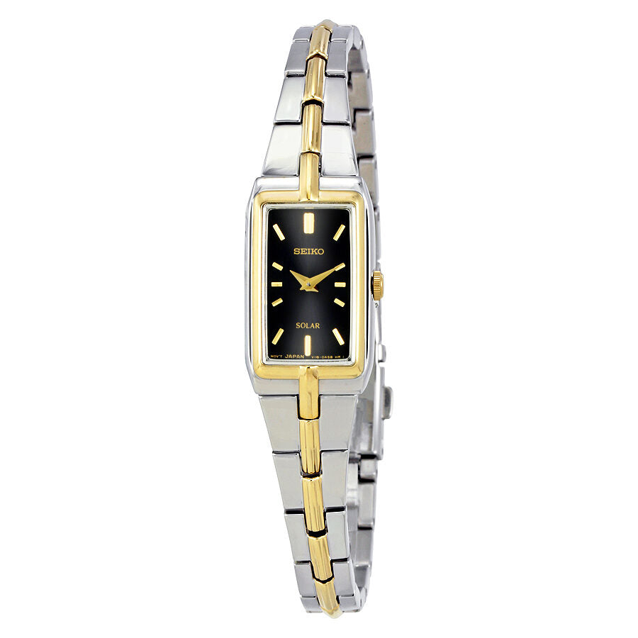 Seiko Black Dial Two-tone Ladies Watch #SUP274 - Watches of America