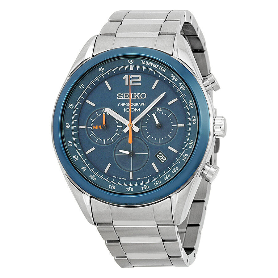 Tachymeter Seiko Chronograph Blau Seiko Chronograph Blue Dial