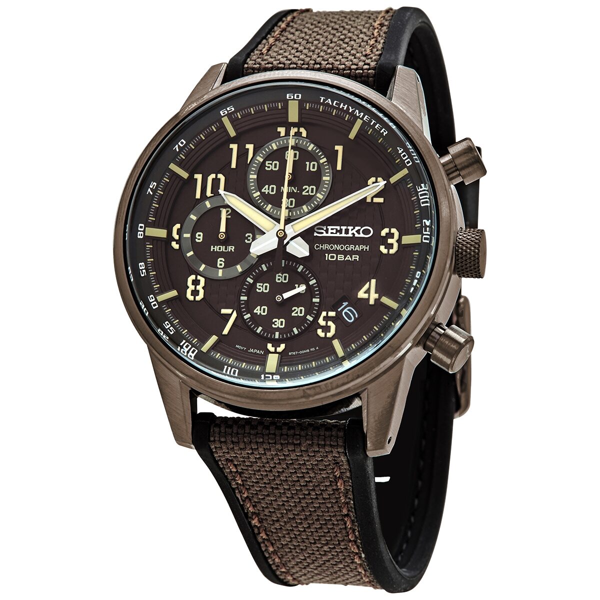 Seiko Chronograph Quartz Brown Dial Men's Watch #SSB371 - Watches of America