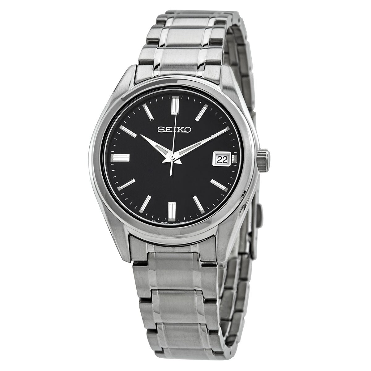 Seiko Classic Quartz Black Dial Men's Watch #SUR319P1 - Watches of America