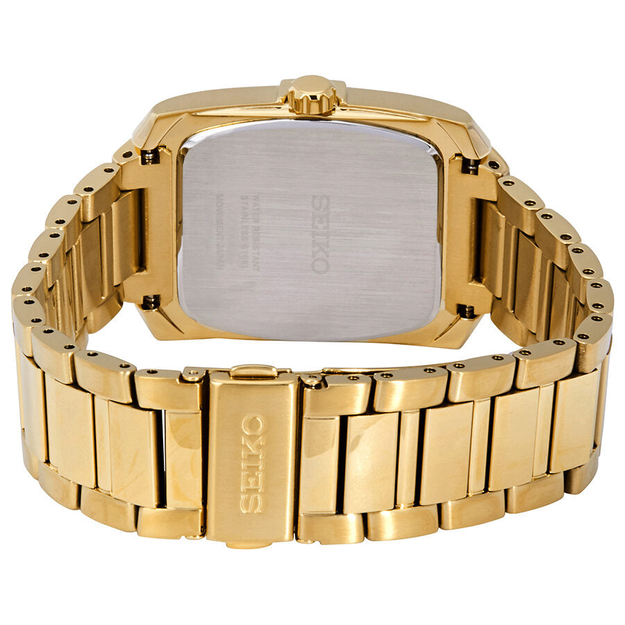 Seiko Diamonds Black Dial Gold-tone Men's Watch #SNE462 - Watches of America #3
