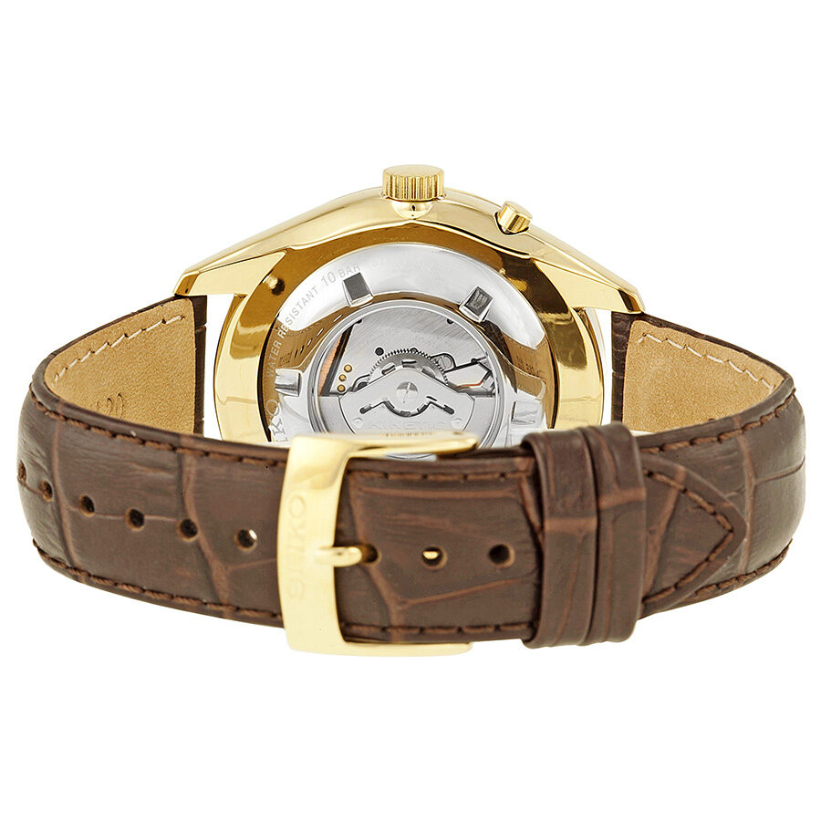 Seiko Kinetic White Dial Brown Leather Men's Watch #SRN052 - Watches of America #3