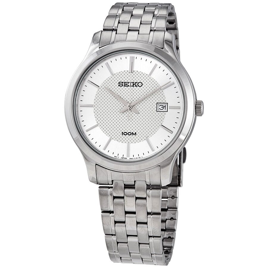 Seiko Neo Classic Quartz Silver Dial Men's Watch #SUR289P1 - Watches of America