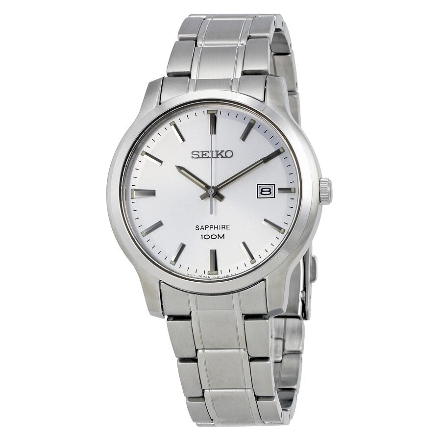 Seiko Neo Classic White Dial Stainless Steel Men's Watch #SGEH39 - Watches of America