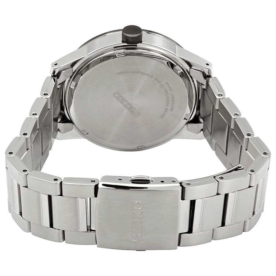 Seiko Quartz Black Dial Stainless Steel Men's Watch #SUR285 - Watches of America #3