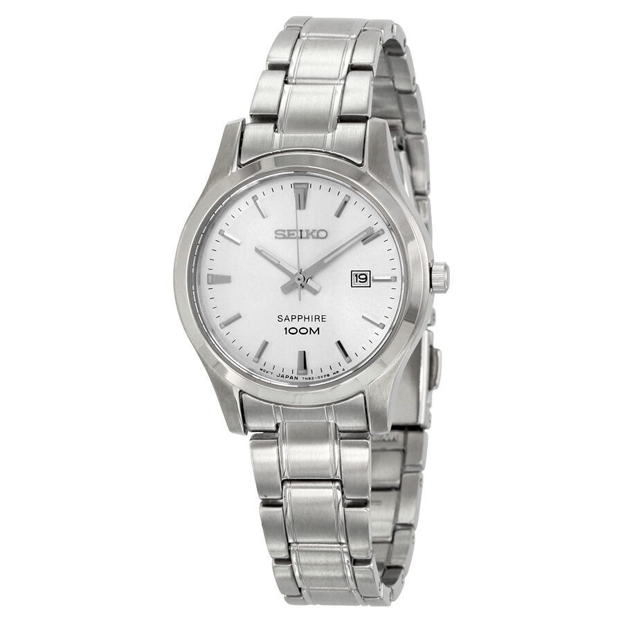 Seiko Silver Dial Stainless Steel Quartz Ladies Watch #SXDG61 - Watches of America