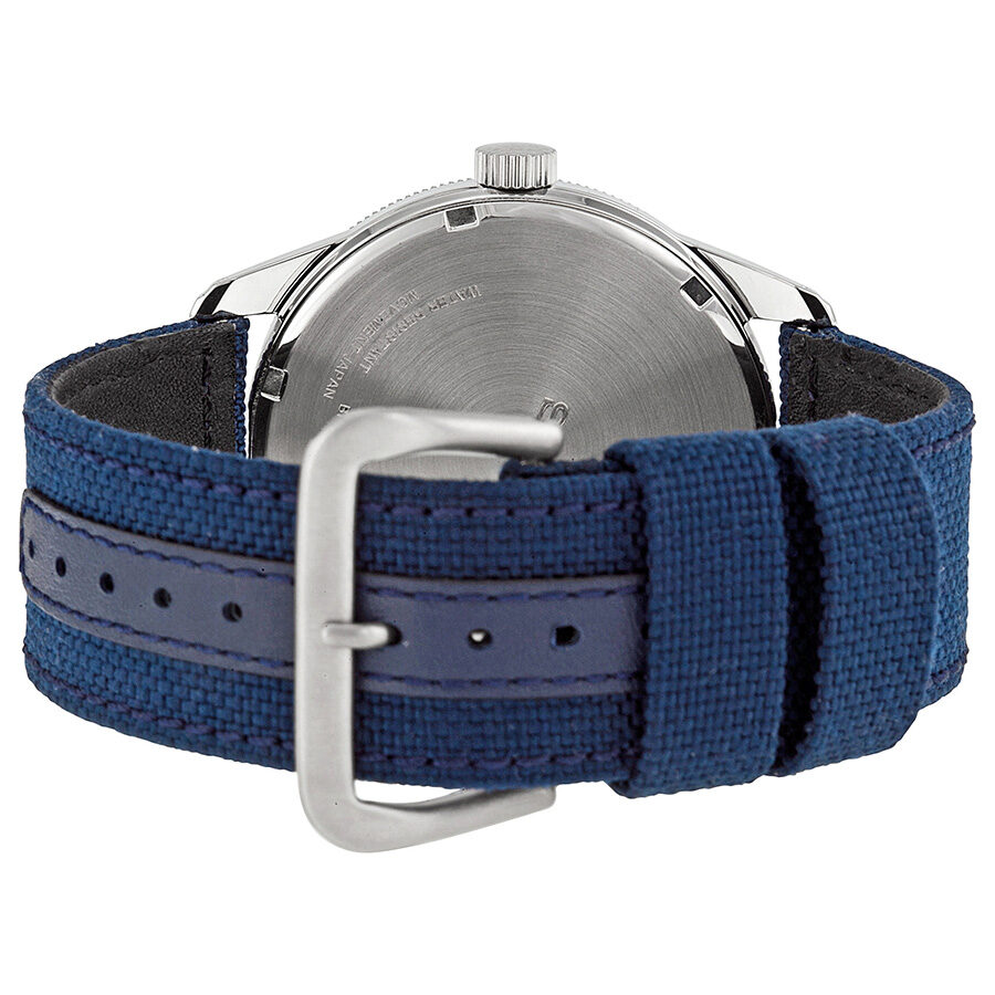 Seiko Solar Black Dial Blue Nylon Men's Watch #SNE329 - Watches of America #3
