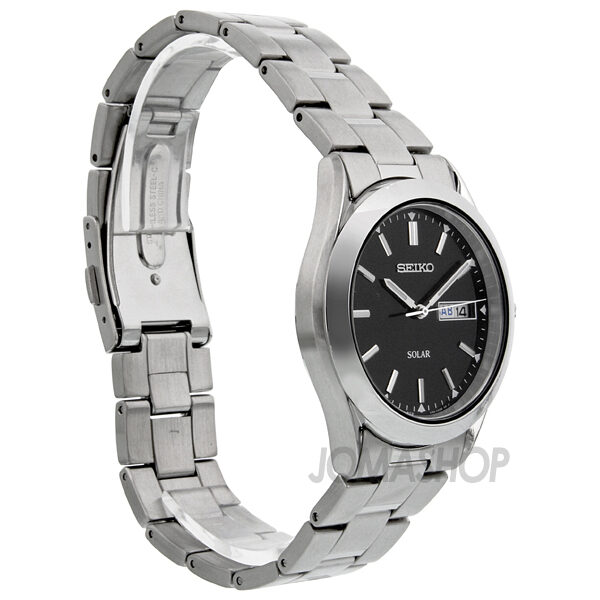 Seiko Solar Quartz Black Dial Men's Watch #SNE039 - Watches of America #5