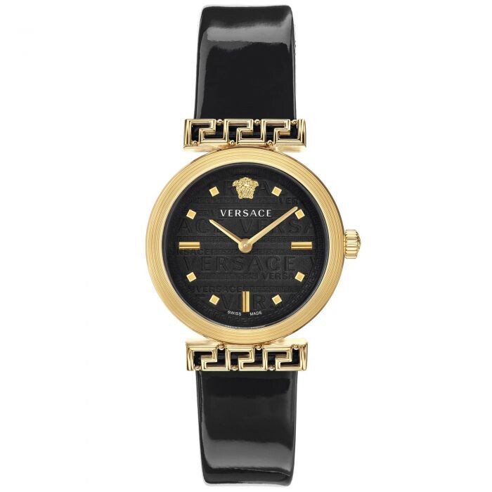 ☆VERSACE☆ Meander 34mm レディース 腕時計 BLACK♪ Versace Meander Quartz Black Dial Ladies Watch VELW00420