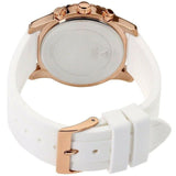 Guess Solar Rose Gold White Dial White Rubber Strap Women's Watch W1135L1 - Watches of America #3