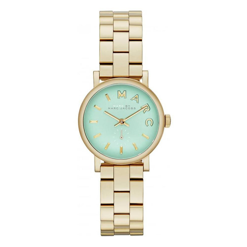 Marc By Marc Jacobs Baker Green Reloj de pulsera dorado para mujer MBM3284