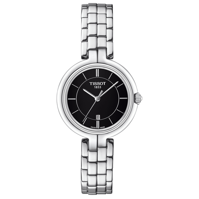 Tissot Flamingo Black Dial Ladies Stainless Steel Watch T094.210.11.051.00 T094.210.11.051.00 - Image 1