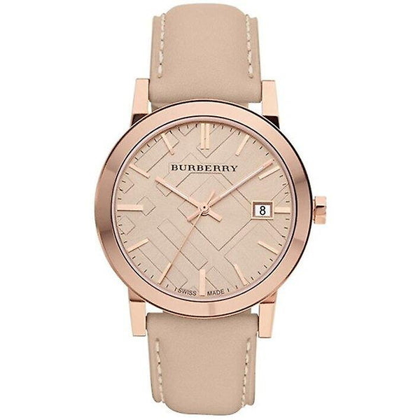 Burberry Tan Dial correa de cuero reloj unisex BU9014