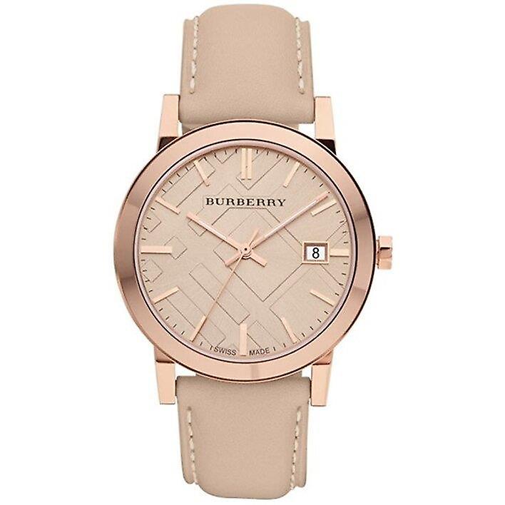 Burberry Tan Dial correa de cuero reloj unisex BU9014