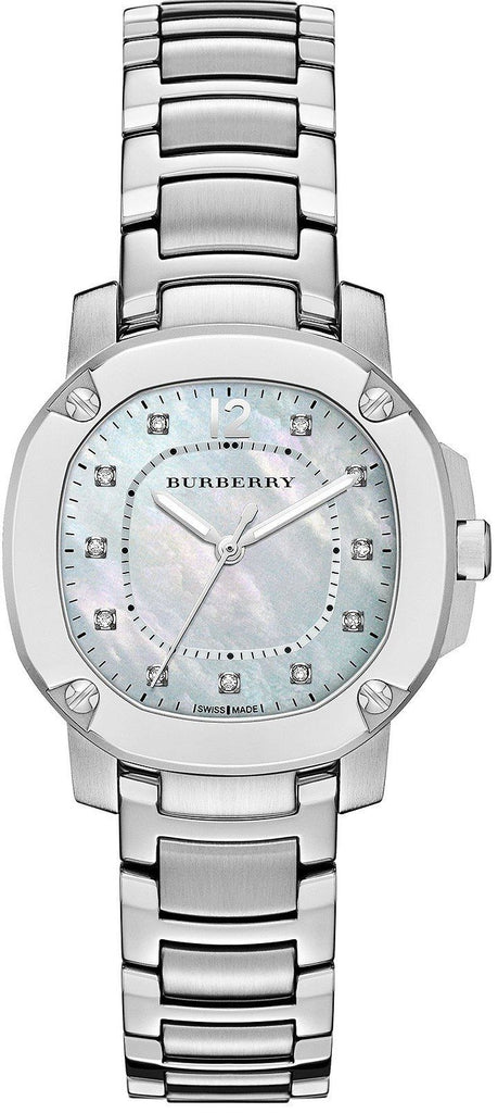 Burberry The Britain Diamonds Mother of Pearl Dial Silver Steel Strap Watch for Women - BBY1804 BBY1804 - Image 1