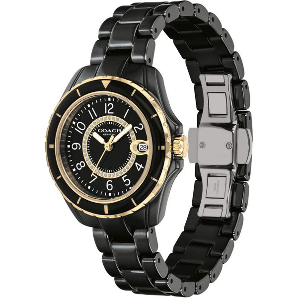 Coach Preston Reloj de cuarzo con esfera negra para mujer 14503461