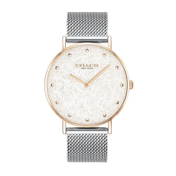 Coach Perry Reloj de cuarzo con esfera plateada para mujer 14503629