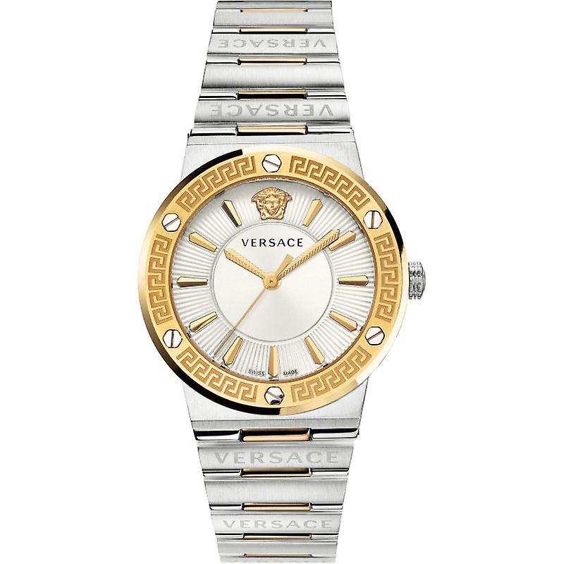 Versace Greca Logo Quartz Silver Dial Ladies Watch VEVH00620