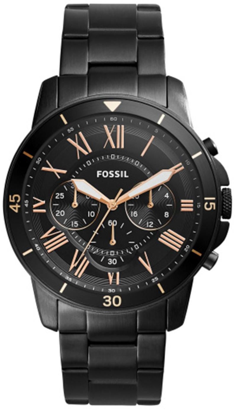 Fossil Grant Black Stainless Steel Men's Watch FS5374