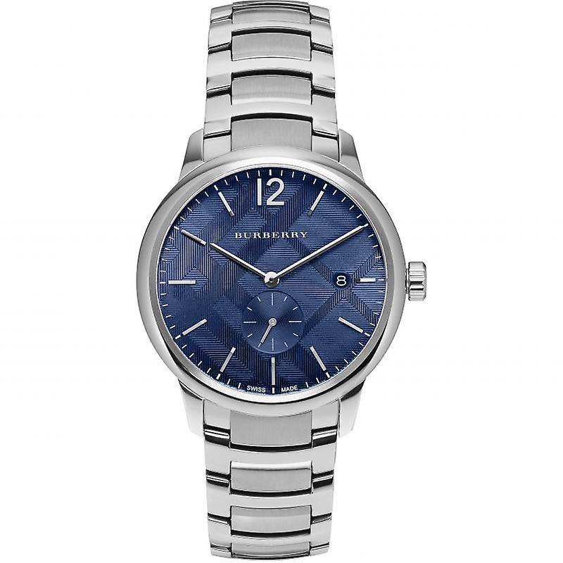 Burberry The Classic Blue Dial Reloj de acero inoxidable para hombre BU10007