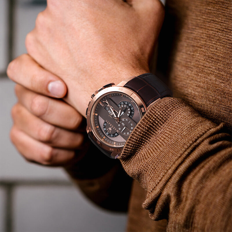 Maserati Chronograph Brown Dial Leather Watch R8871619001