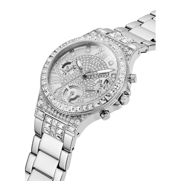 Guess Silver Tone Glitz Dial Women's Watch GW0320L1