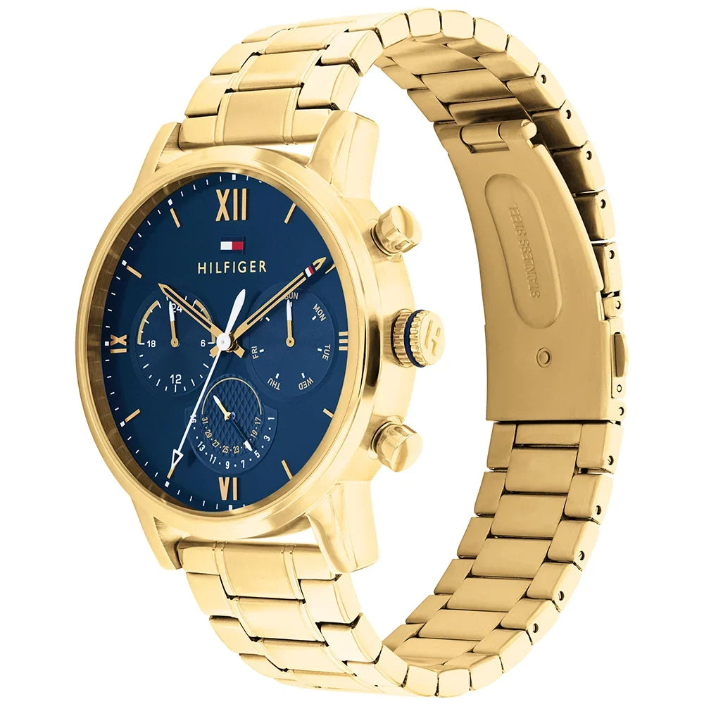 Tommy Hilfiger Sullivan Navy Dial Gold Men's Watch - 1791880