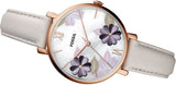 Fossil Jacqueline Quartz White Floral Dial Ladies Watch ES4672